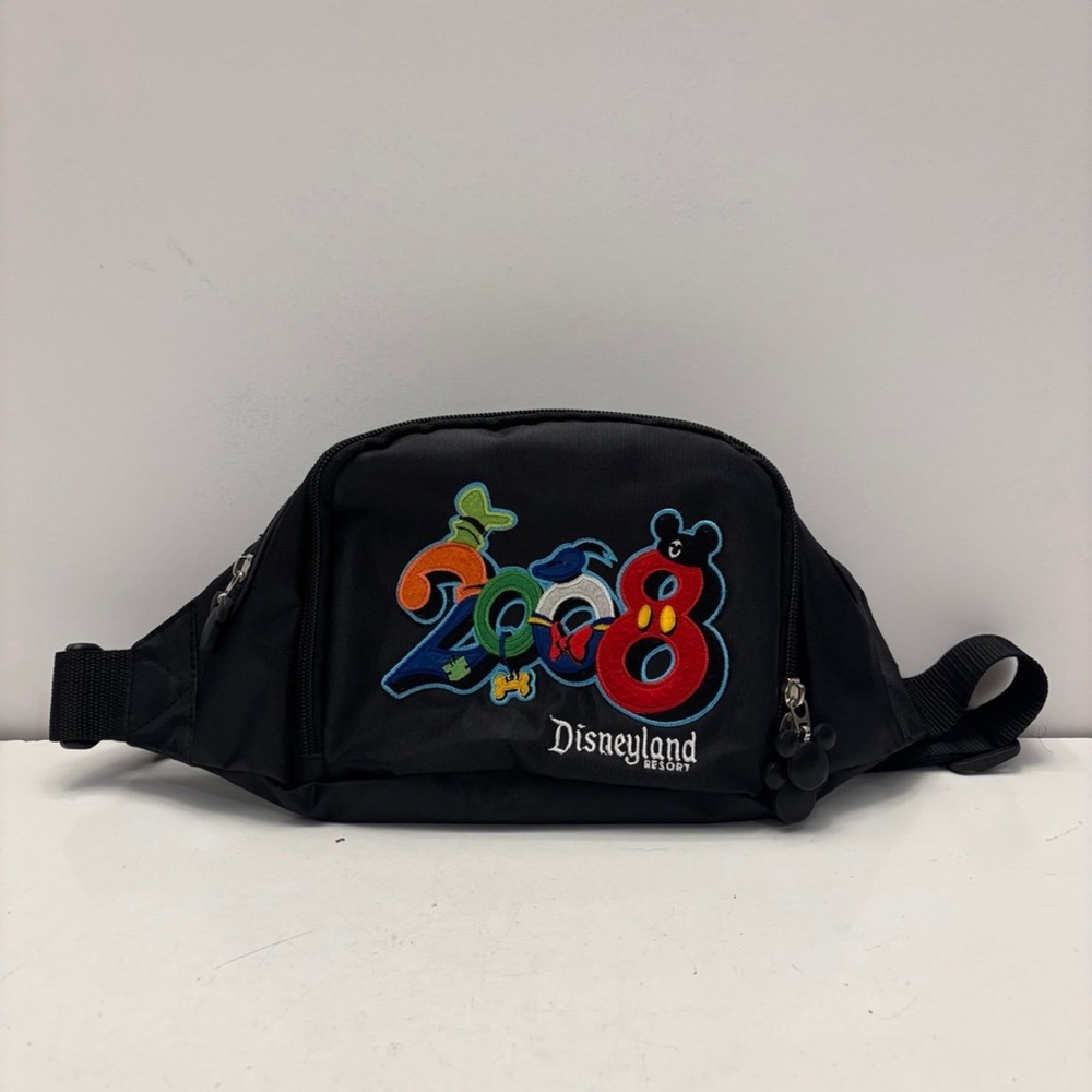 Walt Disney World Character Letters Black Embroidered Fanny Pack  2008